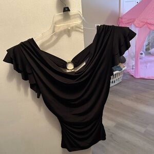 Wet Seal Black and Gold Detail Top